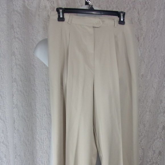Beige Dress Pants Slacks Straight Leg Size 12 CB Collection - Picture 1 of 5